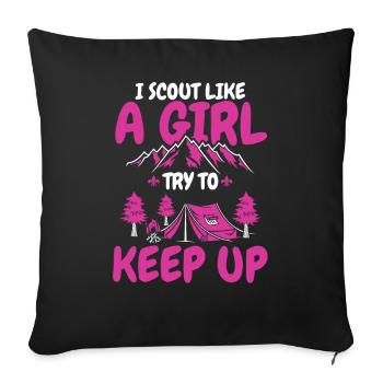 Boy Scout Girl - Sofa pillowcase 17,3'' x 17,3'' (45 x 45 cm) - black - Front