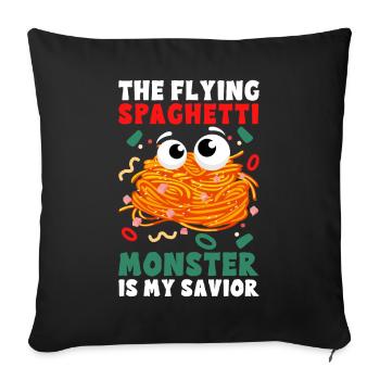 FSM Pastafarian - Sofakissenbezug 45 x 45 cm - Schwarz - Vorne
