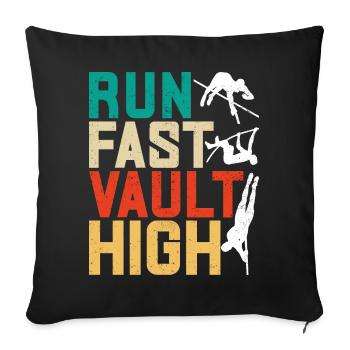 Saut à la perche Saut à la perche - Housse de coussin décorative 45 x 45 cm - noir - Devant