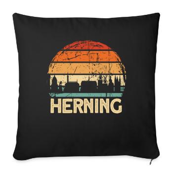 Herning - Sofa pillowcase 17,3'' x 17,3'' (45 x 45 cm) - black - Front