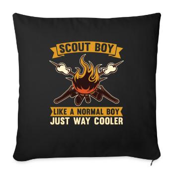 Boy Scout Fire - Sofa pillowcase 17,3'' x 17,3'' (45 x 45 cm) - black - Front