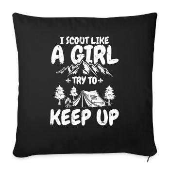 Boy Scout Girl - Sofa pillowcase 17,3'' x 17,3'' (45 x 45 cm) - black - Front