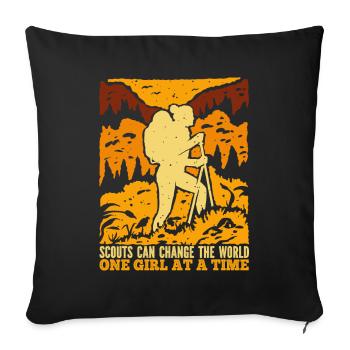 Boy Scout Girl - Sofa pillowcase 17,3'' x 17,3'' (45 x 45 cm) - black - Front