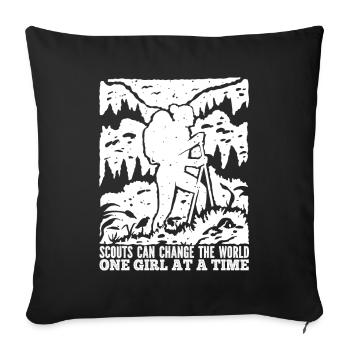 Boy Scout Girl - Sofa pillowcase 17,3'' x 17,3'' (45 x 45 cm) - black - Front
