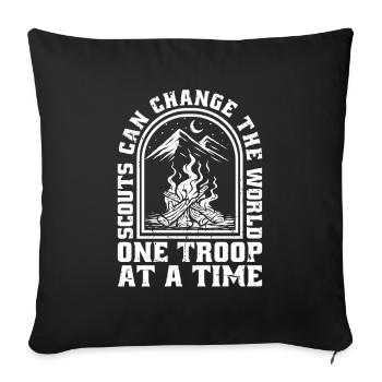 Boy Scout Funny - Sofa pillowcase 17,3'' x 17,3'' (45 x 45 cm) - black - Front