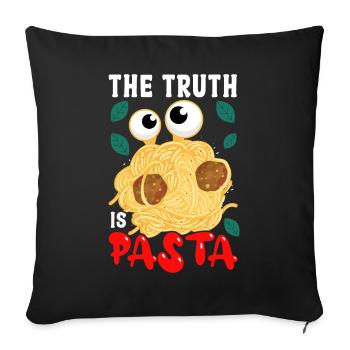 Monstre spaghetti volant FSM Pastafarian - Housse de coussin décorative 45 x 45 cm - noir - Devant