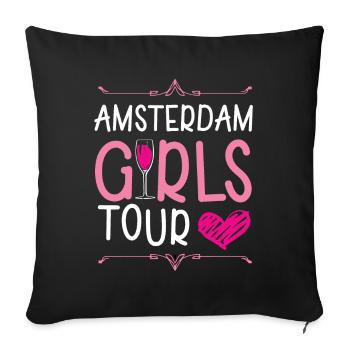 Amsterdam Girls Tour - Housse de coussin décorative 45 x 45 cm - noir - Devant