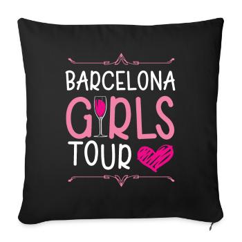 Barcelona Girls Tour - Housse de coussin décorative 45 x 45 cm - noir - Devant