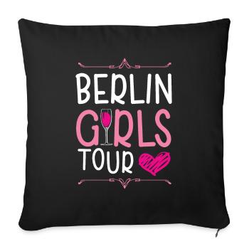 Berlin Girls Tour - Sofa pillowcase 17,3'' x 17,3'' (45 x 45 cm) - black - Front