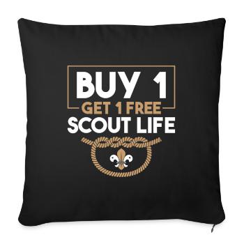 Boy Scout Life - Sofa pillowcase 17,3'' x 17,3'' (45 x 45 cm) - black - Front
