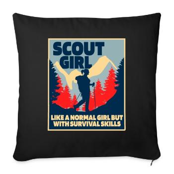 Boy Scout Girl - Sofa pillowcase 17,3'' x 17,3'' (45 x 45 cm) - black - Front