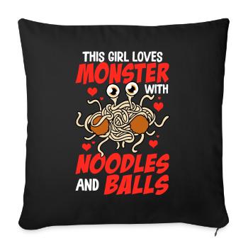 The Flying Spaghetti Monster - Sofa pillowcase 17,3'' x 17,3'' (45 x 45 cm) - black - Front