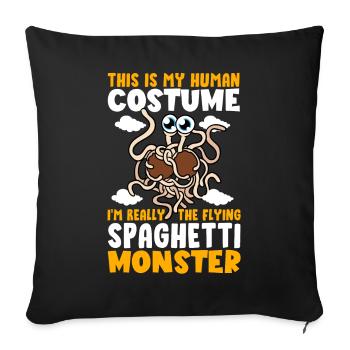FSM Pastafarian - Sofakissenbezug 45 x 45 cm - Schwarz - Vorne
