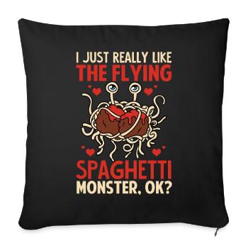 FSM Pastafarian - Sofakissenbezug 45 x 45 cm - Schwarz - Vorne