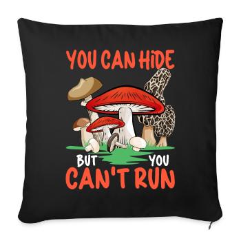 Chasseur de champignons chasse aux champignons - Housse de coussin décorative 45 x 45 cm - noir - Devant
