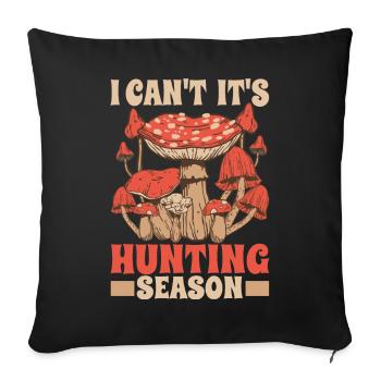 Chasseur de champignons chasse aux champignons - Housse de coussin décorative 45 x 45 cm - noir - Devant
