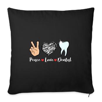 Dents dentaires Dentiste Dentiste - Housse de coussin décorative 45 x 45 cm - noir - Devant