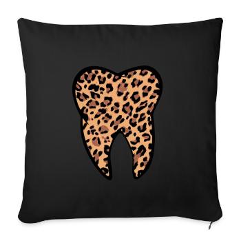 Zahn Zähne Zahnarzt Zahnmedizinische Angestellte - Sofakissenbezug 45 x 45 cm - Schwarz - Vorne