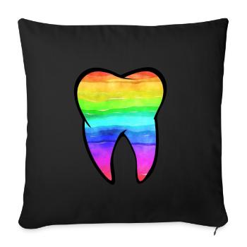 Zahn Zähne Zahnarzt Zahnmedizinische Angestellte - Sofakissenbezug 45 x 45 cm - Schwarz - Vorne