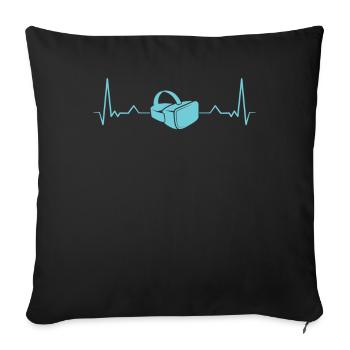 Cadeau VR de réalité virtuelle - Housse de coussin décorative 45 x 45 cm - noir - Devant