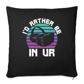 Cadeau VR de réalité virtuelle - Housse de coussin décorative 45 x 45 cm - noir - Devant