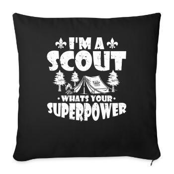 Boy Scout Funny - Sofa pillowcase 17,3'' x 17,3'' (45 x 45 cm) - black - Front