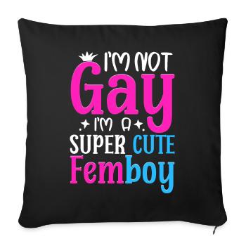 Crossdressing - Sofa pillowcase 17,3'' x 17,3'' (45 x 45 cm) - black - Front