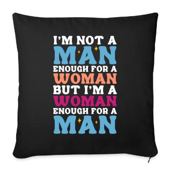 Femboy Crossdressing - Sofa pillowcase 17,3'' x 17,3'' (45 x 45 cm) - black - Front