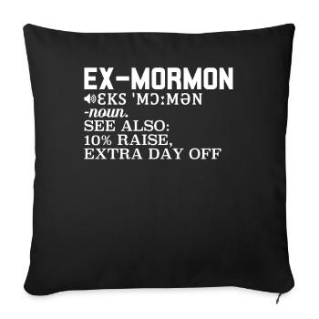 Post-Mormon Exmo - Sofa pillowcase 17,3'' x 17,3'' (45 x 45 cm) - black - Front