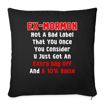 Post-Mormon Exmo - Sofa pillowcase 17,3'' x 17,3'' (45 x 45 cm) - black - Front