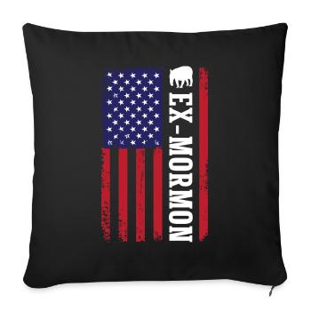 Tapir Exmo Patriotique Post-Mormon Anti-LDS - Housse de coussin décorative 45 x 45 cm - noir - Devant
