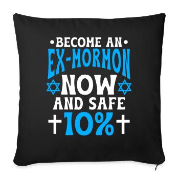 Post-Mormon Exmo - Sofa pillowcase 17,3'' x 17,3'' (45 x 45 cm) - black - Front
