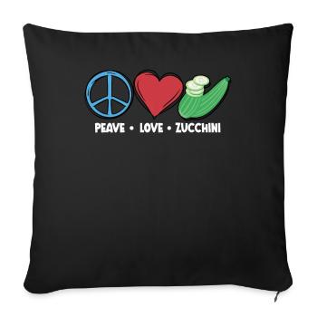 Courgette - Sofa pillowcase 17,3'' x 17,3'' (45 x 45 cm) - black - Front