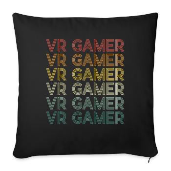 Virtual Reality VR Geschenk - Sofakissenbezug 45 x 45 cm - Schwarz - Vorne