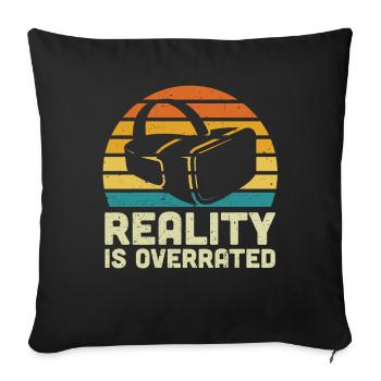 Cadeau VR de réalité virtuelle - Housse de coussin décorative 45 x 45 cm - noir - Devant