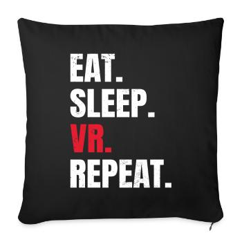 Virtual Reality VR Geschenk - Sofakissenbezug 45 x 45 cm - Schwarz - Vorne