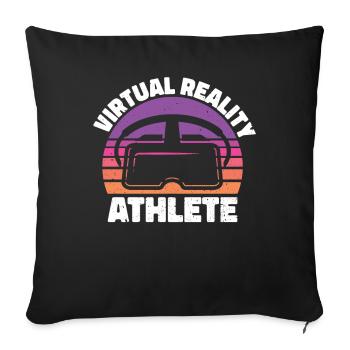 Virtual Reality VR Geschenk - Sofakissenbezug 45 x 45 cm - Schwarz - Vorne