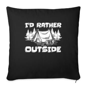 Boy Scout Funny Id Rather Be Outside - Sofa pillowcase 17,3'' x 17,3'' (45 x 45 cm) - black - Front