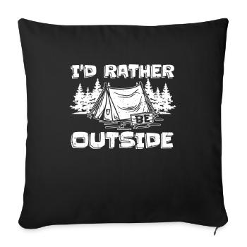 Pfadfinder Witzig Id Rather Be Outside - Housse de coussin décorative 45 x 45 cm - noir - Devant