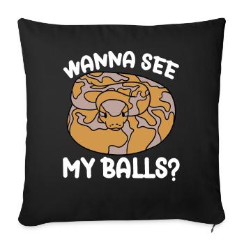 Ball python snake - Sofa pillowcase 17,3'' x 17,3'' (45 x 45 cm) - black - Front