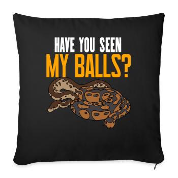 Serpent python royal - Housse de coussin décorative 45 x 45 cm - noir - Devant
