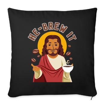 Café israélite juif hébreu - Housse de coussin décorative 45 x 45 cm - noir - Devant