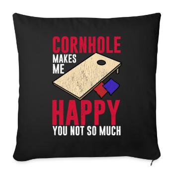 Drôle de trou de maïs - Housse de coussin décorative 45 x 45 cm - noir - Devant