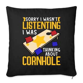 Drôle de trou de maïs - Housse de coussin décorative 45 x 45 cm - noir - Devant
