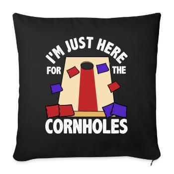 Drôle de trou de maïs Cornhole - Housse de coussin décorative 45 x 45 cm - noir - Devant
