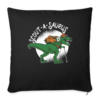Pfadfinder Dinosaurier - Sofakissenbezug 45 x 45 cm - Schwarz - Vorne