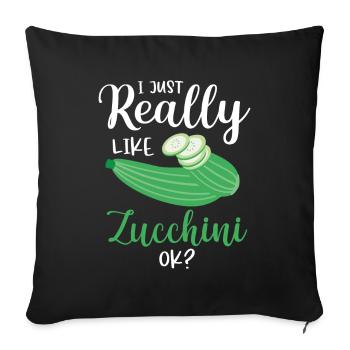 Courgette - Sofa pillowcase 17,3'' x 17,3'' (45 x 45 cm) - black - Front