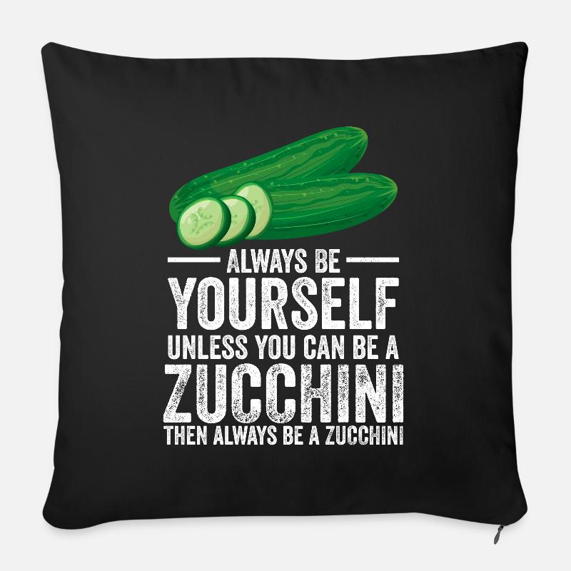 Courgette - Housse de coussin décorative 45 x 45 cm - noir