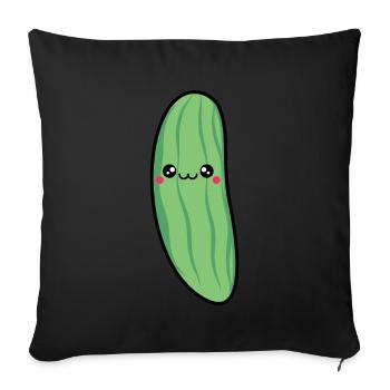 Courgette - Housse de coussin décorative 45 x 45 cm - noir - Devant