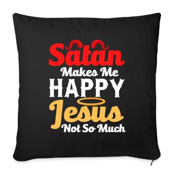 Funny Satanism - Sofa pillowcase 17,3'' x 17,3'' (45 x 45 cm) - black - Front
